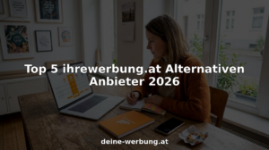 Ein Unternehmer mit kleinem Betrieb informiert sich über verschiedene Möglichkeiten der digitalen Werbung.
